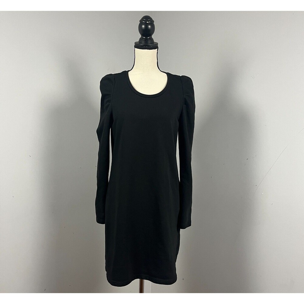 Pomander Place Black Collins Puff Long Sleeve Dress Women's Medium